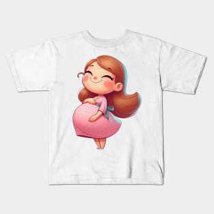 Cute Pregnant Woman Kids T-Shirt